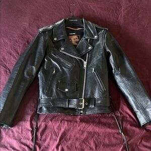 Classic Black Leather Moto Jacket